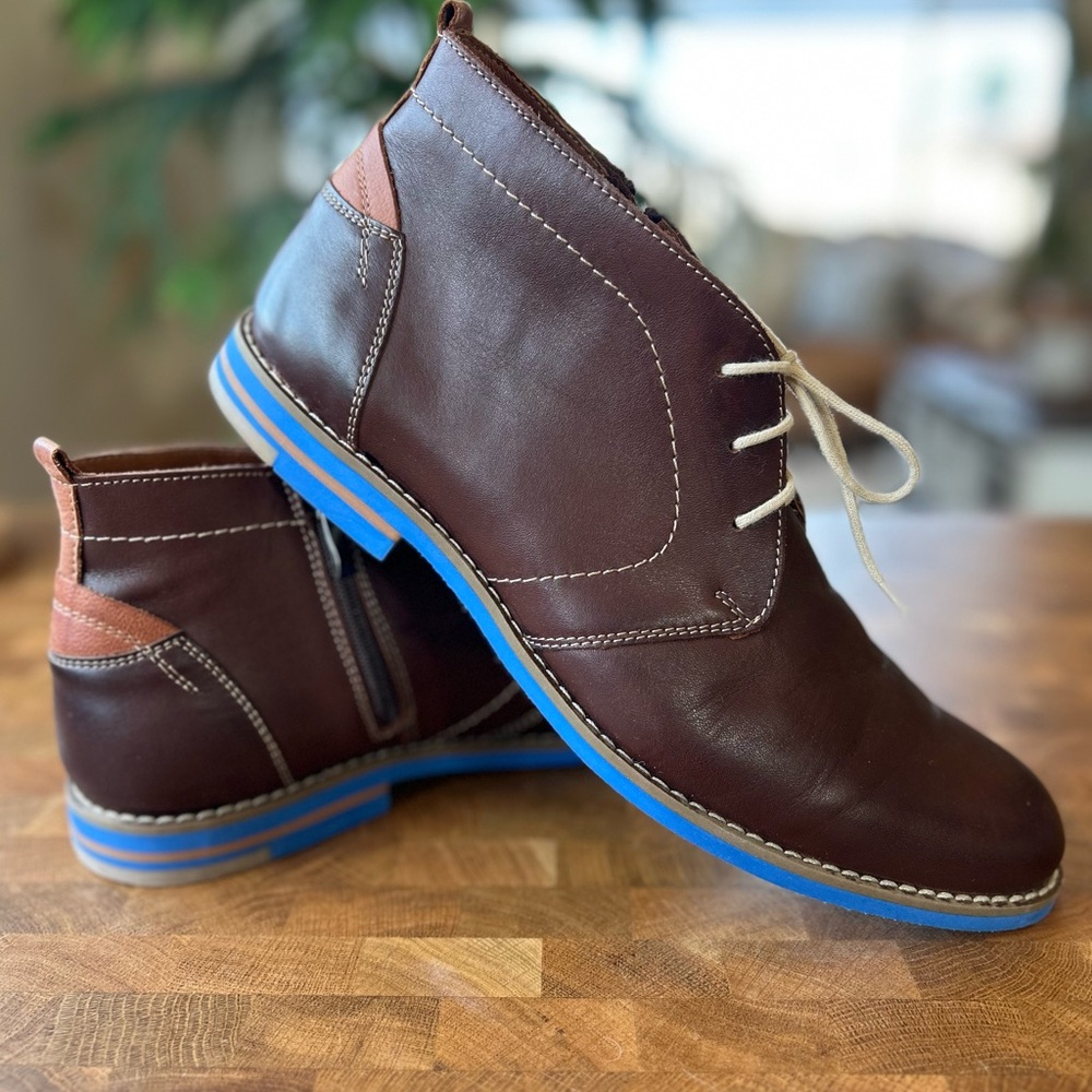 Men's Brown Genuine Leather Ankle Boots - Overland